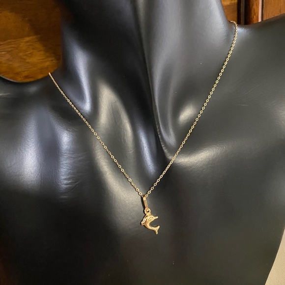 18K Gold "Dolphin" Necklace - Picture 2 of 4